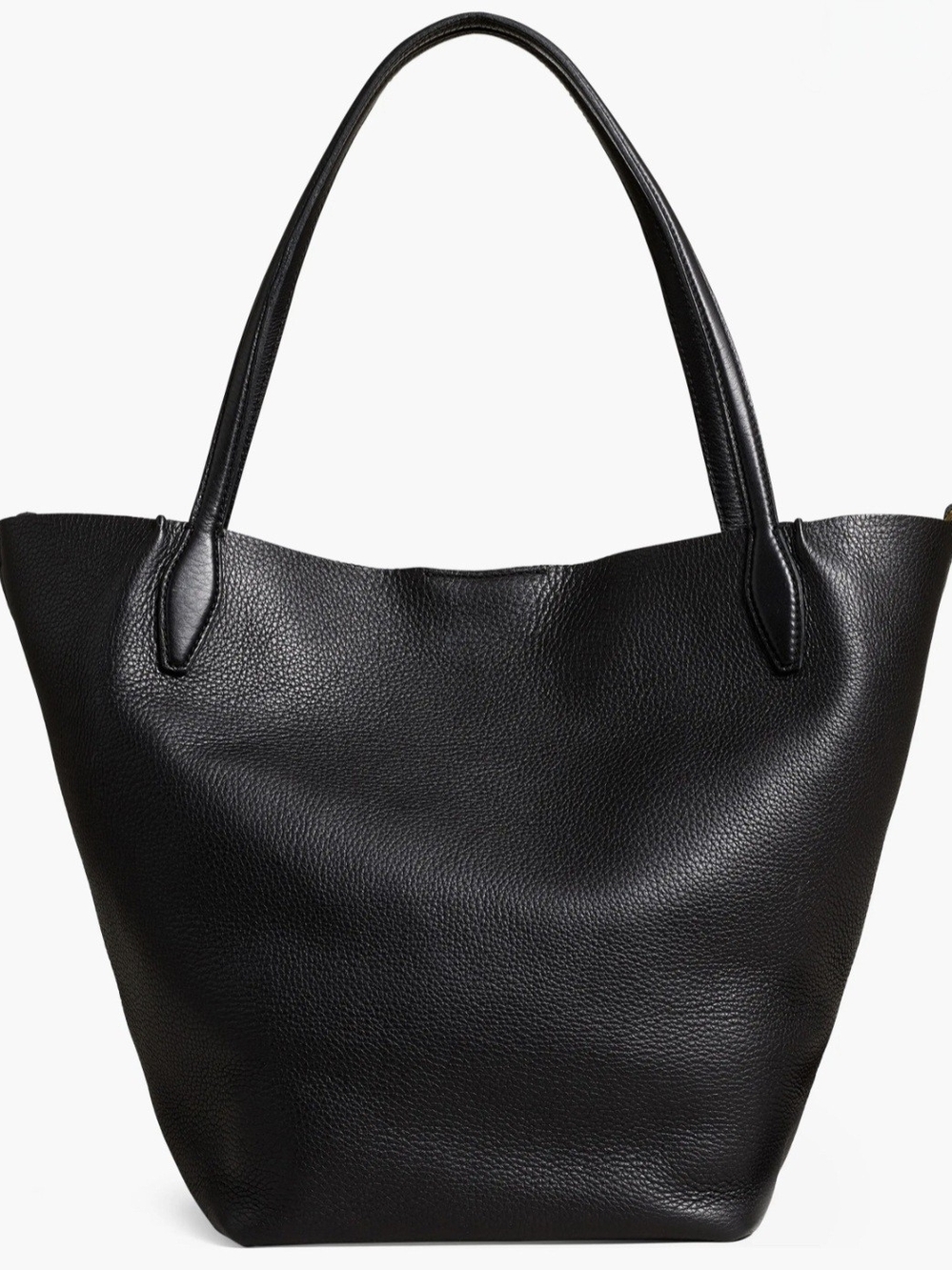 Classic Black Leather Tote Bag - Sleek Everyday Carry